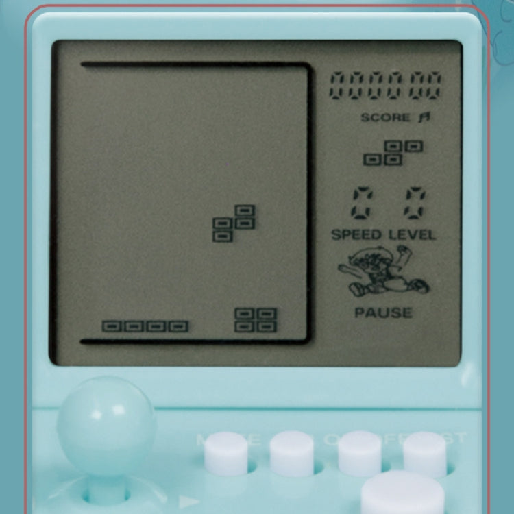 Child Portable Arcade Game Machine Keychain Pendant Mini Building Block Game Toy Gift(Blue) by bashfashion