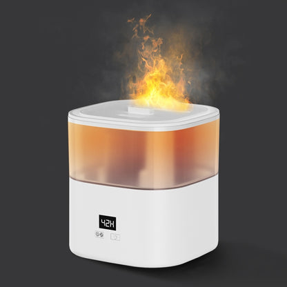 JSQ-58 1.1L large Capacity Digital Display Flame Atomization Humidifier, Color: White(UK Plug) by bashfashion