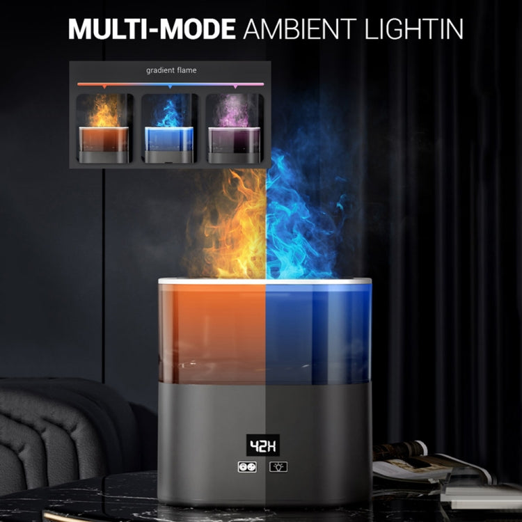 JSQ-58 1.1L large Capacity Digital Display Flame Atomization Humidifier, Color: Rose Gold(US Plug) by bashfashion