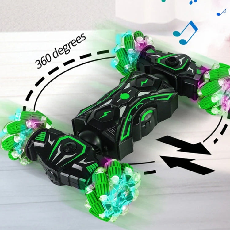 2.4G Spray RC Car Gesture Sensor Music Lights Twist Stunt Drift Car Double Side Driving Buggy Toy, Color: Handle+Watch RC Green by bashfashion