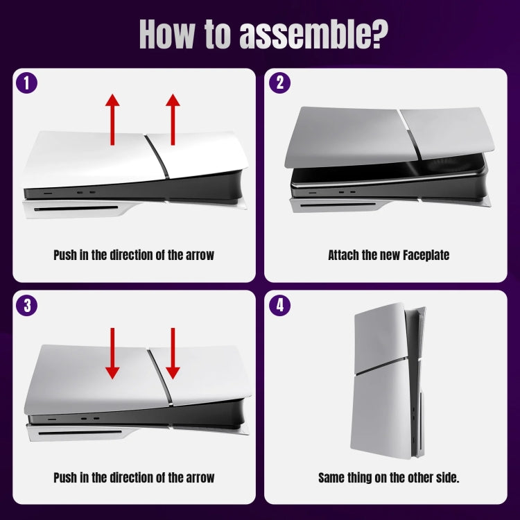 For PS5 Slim Replacement Faceplate Shell Detachable Protective Case, Model: Disc Edition Gray by bashfashion