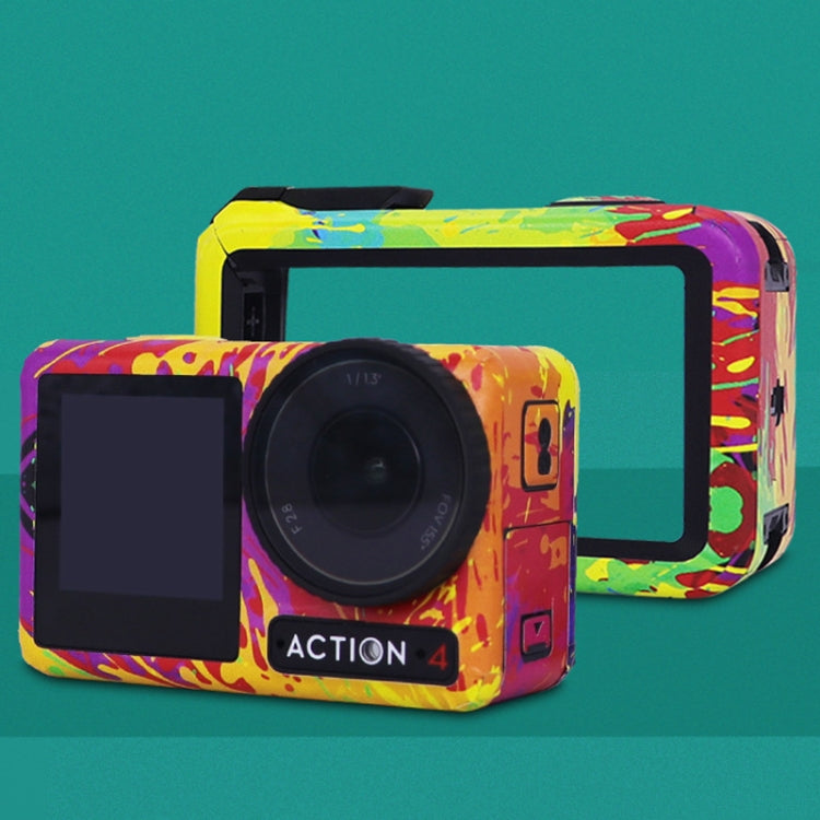 For DJI Action 4 Motion Camera Stickers All Inclusive Photo Frame Color Changing Stickers Accessories, Style: AC4-14 Snake Scale White by bashfashion