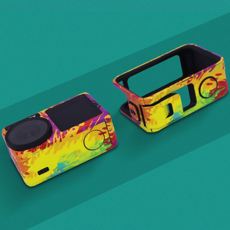 For DJI Action 4 Motion Camera Stickers All Inclusive Photo Frame Color Changing Stickers Accessories, Style: AC4-10 Circuit Dark Gold by bashfashion