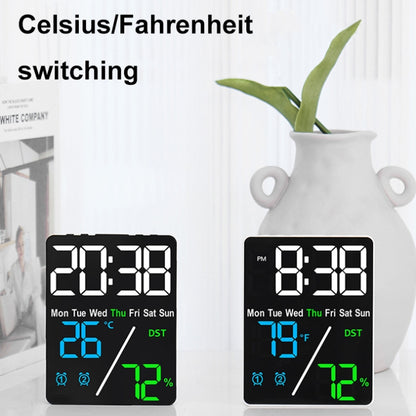 Multifunctional Temperature / Humidity Display Electronic Alarm Clock, Color: Rose Red White by bashfashion