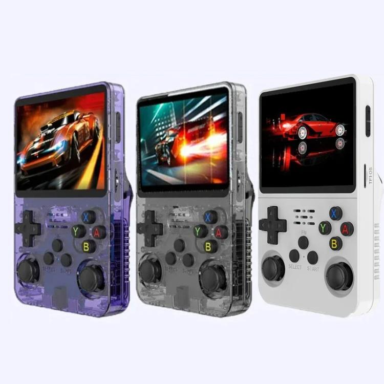 R36S Retro Handheld Game Console Linux System 3.5-Inch Screen Single TF Card Version 128G(Clear Purple) by bashfashion