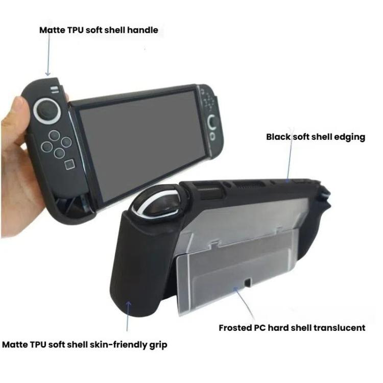 For Nintendo Switch OLED / Joy-Con 2 In 1 Protective Case TPU Cover Support(White) by bashfashion