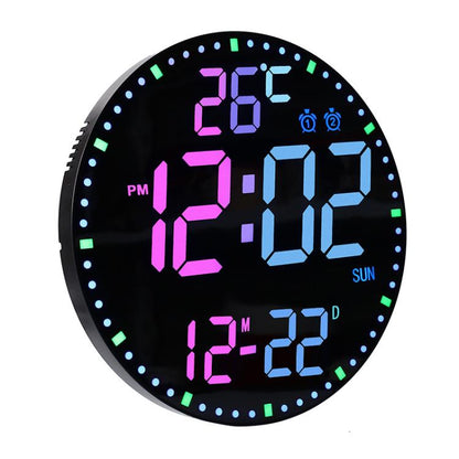 11.6-Inch RGB Wall Clock With Remote Control Multi-Functional Alarm Clock White+Black by bashfashion