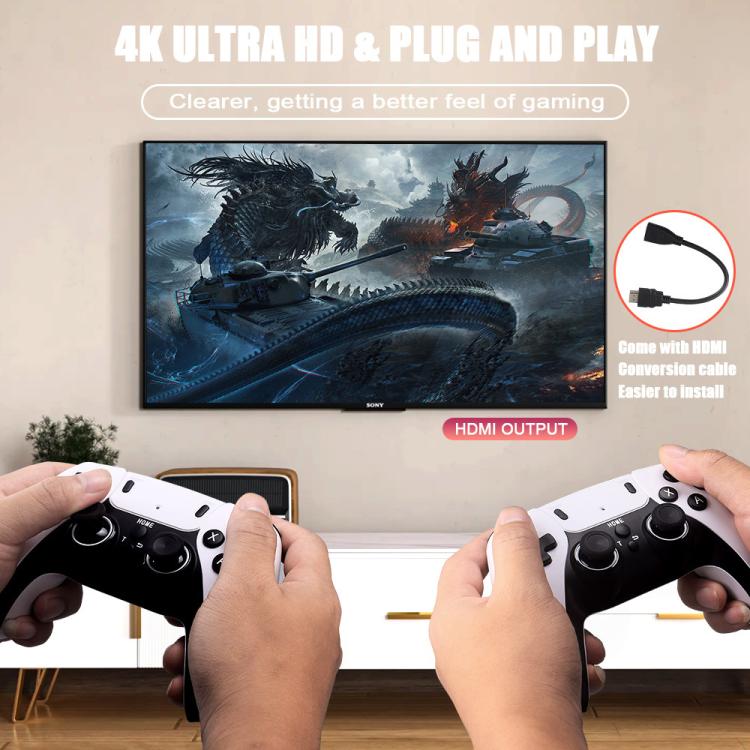M10 Pro 4K TV Game Player 3D HD Retro Video Game Console 64G With Charged Controller by bashfashion