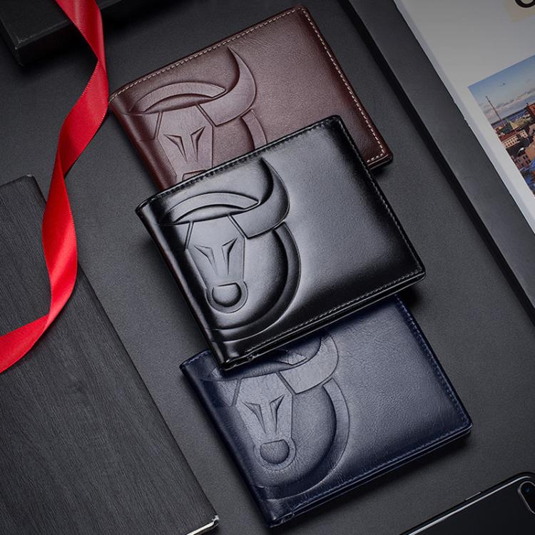 BULL CAPTAIN 0203 RFID Anti-theft Top-layer Cowhide Multiple Card Slots Wallet(Coffee Vertical) by BULL CAPTAIN