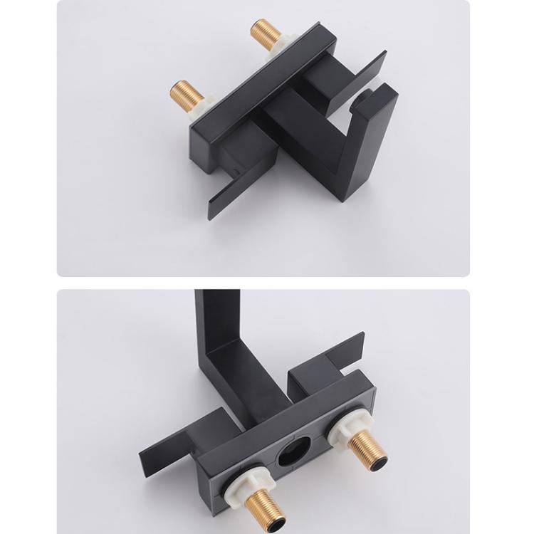 Dual Handle Two-Hole Bathroom Sink Faucet for Undermount Basin Separate Hot/Cold Water Controls, Spec: Black YH067 by bashfashion