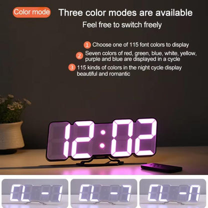 RGB Color Changing 3D Digital Clock With Voice Control, Adjustable Brightness, Temperature Display & Remote, Spec: Upgraded Humidity Black by bashfashion