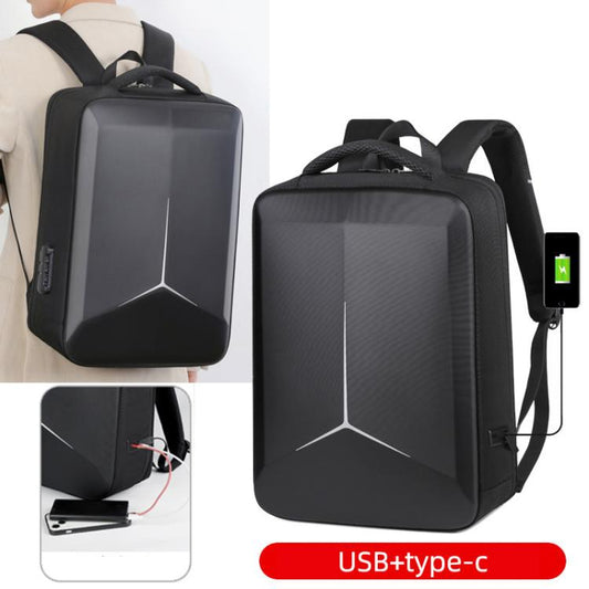 15.6-16.6 Inch Hard Shell Laptop Backpack with USB+Type-C Charging Ports Unisex Anti-Theft Business Travel Bag Black by bashfashion