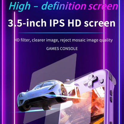 H36S 3.5 Inch IPS HD Screen Retro PSP Game Console Linux System GBA Handheld Video Game Console, Memory: 64G(Purple) by bashfashion