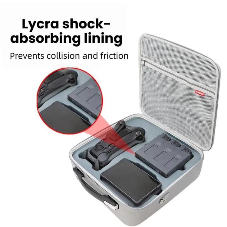 For DJI Mavic 4 Pro Fly More Combo / Creator Combo Carrying Case Durable PU Crossbody Shoulder Bag(Gray) by bashfashion